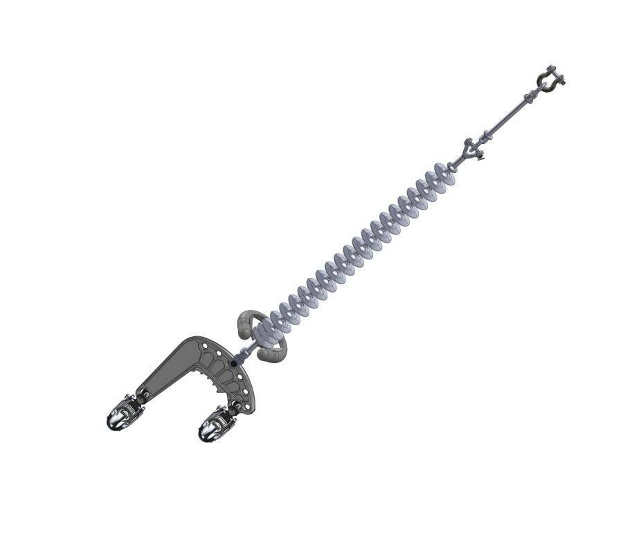 Single String, Angle Suspension, 2-Bundle Conductor, 30kip Dim Drawing Image Single String, Angle Suspension, 2-Bundle Conductor, 30kip Dim Drawing Image
