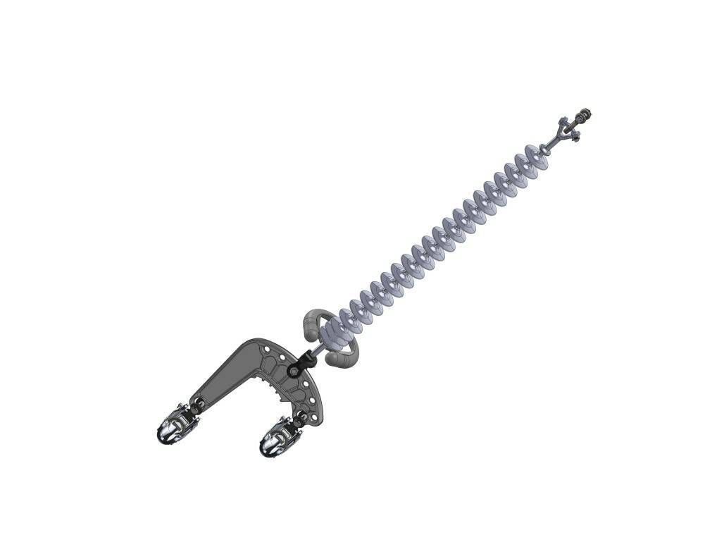 Single String, Angle Suspension, 2-Bundle Conductor, 50kip Dim Drawing Image Single String, Angle Suspension, 2-Bundle Conductor, 50kip Dim Drawing Image