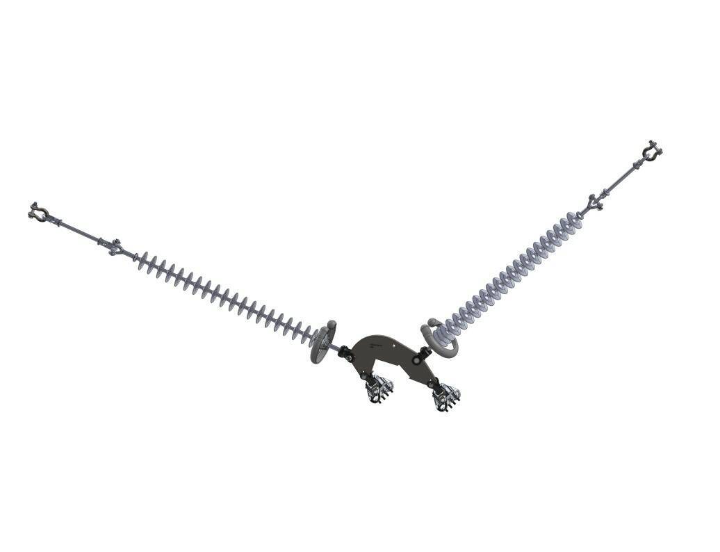 Double String, Angle Suspension, 2-Bundle Conductor, 50kip Dim Drawing Image Double String, Angle Suspension, 2-Bundle Conductor, 50kip Dim Drawing Image
